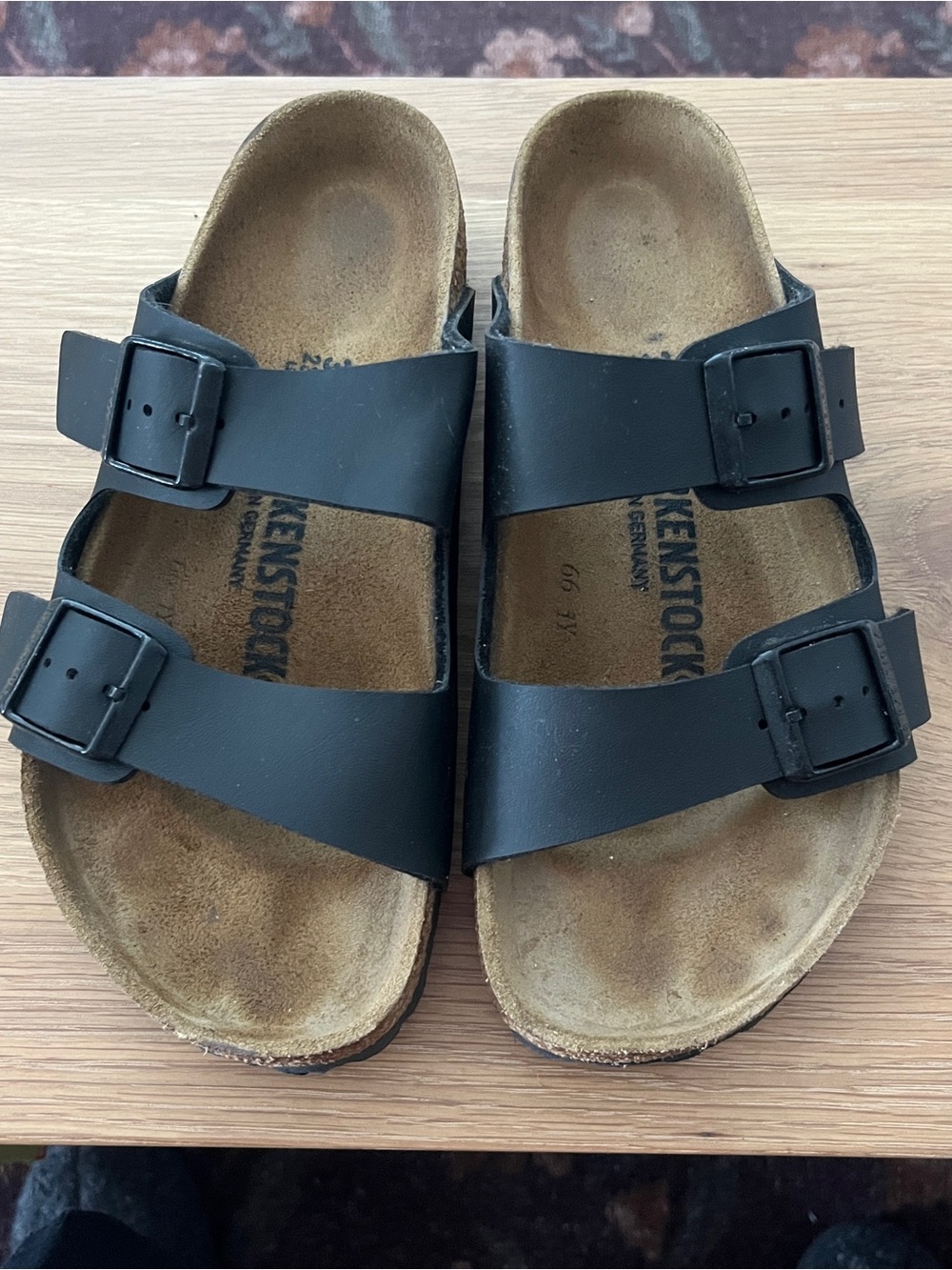 Birkenstock The Arizona Sandal in black with black hardware